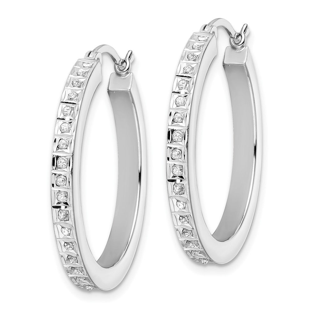 Liora Diamond Fascination Diamond Mystique Sterling Silver Platinum-plated Diamond Hoop Earrings