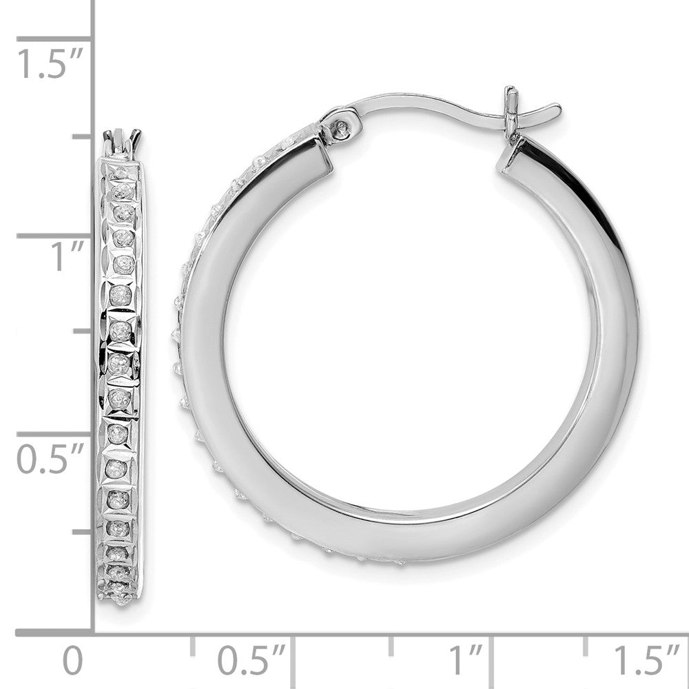 Liora Diamond Fascination Diamond Mystique Sterling Silver Platinum-plated Diamond Hoop Earrings