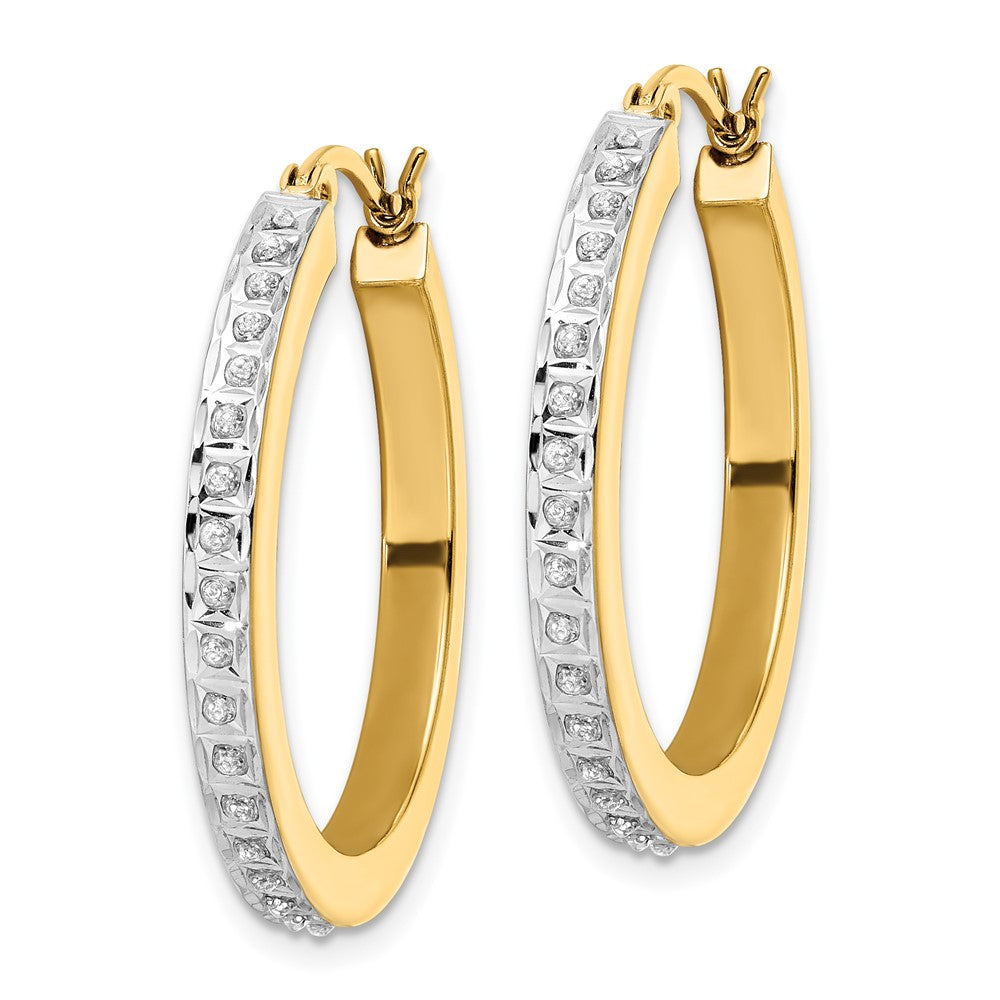 Celestine Diamond Fascination Diamond Mystique Sterling Silver 18K Gold-plated Diamond Hoop Earrings