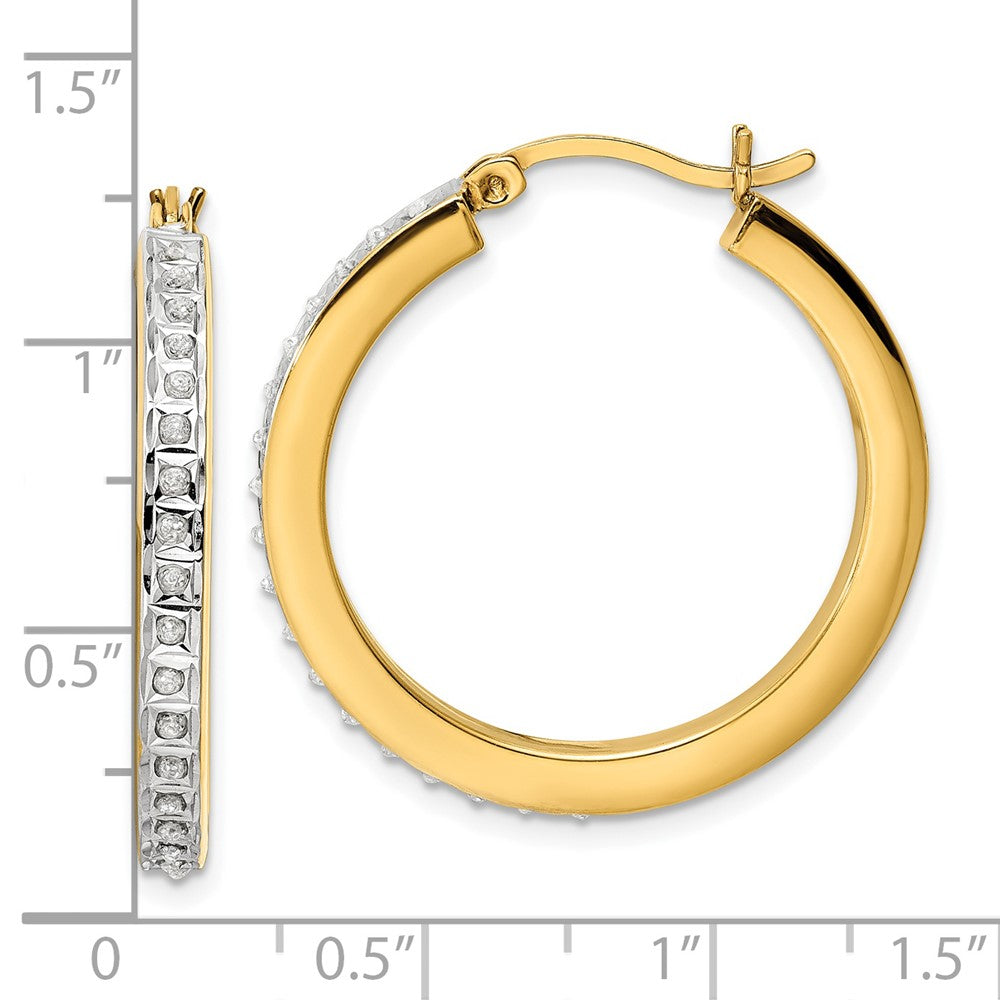 Celestine Diamond Fascination Diamond Mystique Sterling Silver 18K Gold-plated Diamond Hoop Earrings