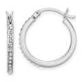 Valora Sterling Silver Platinum-plated Diamond Mystique Hoop Earrings