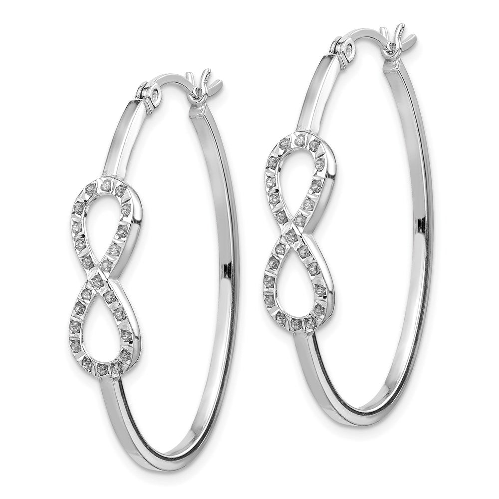 Aurum Diamond Fascination Diamond Mystique Sterling Silver Platinum-plated Diamond Infinity Hoop Earrings