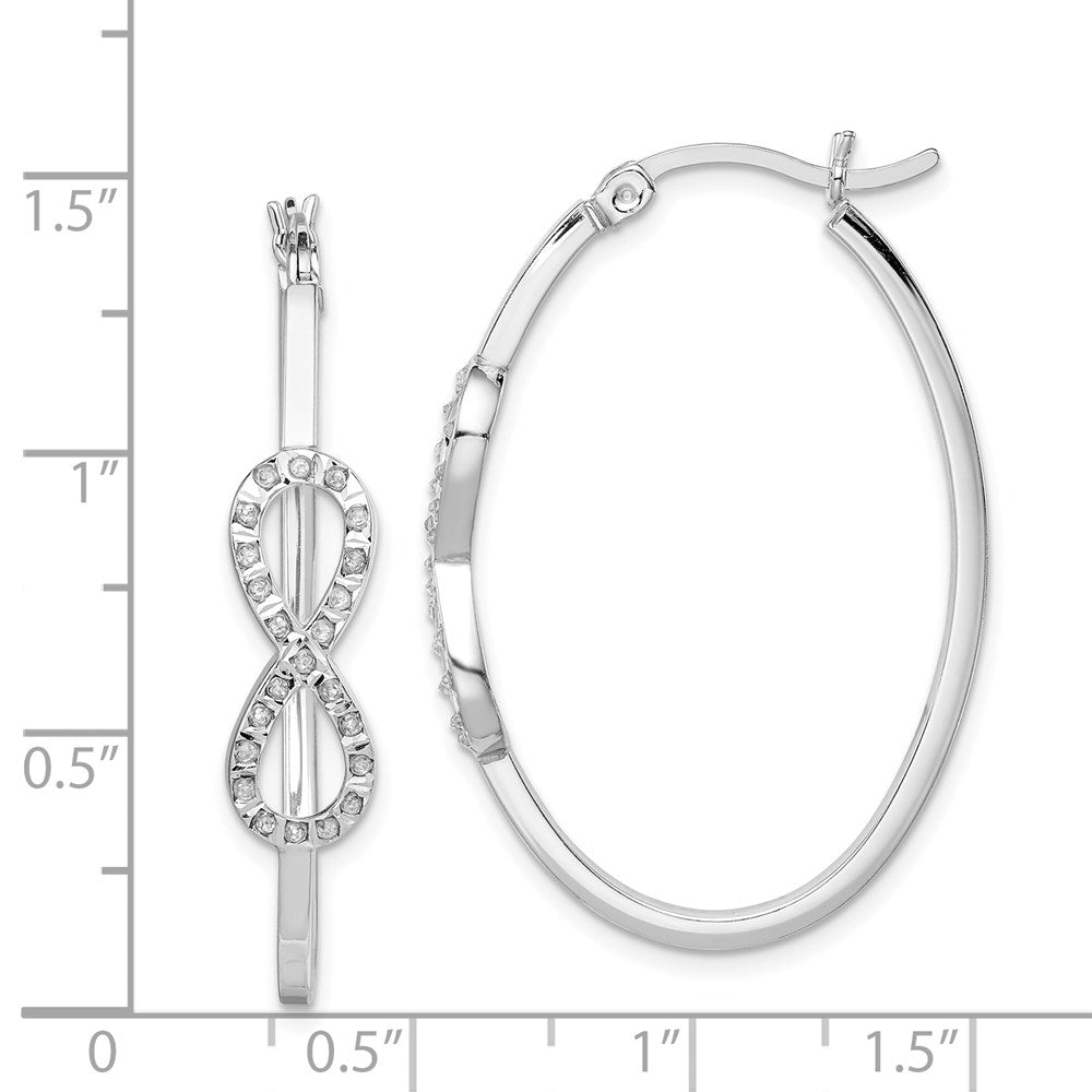 Aurum Diamond Fascination Diamond Mystique Sterling Silver Platinum-plated Diamond Infinity Hoop Earrings