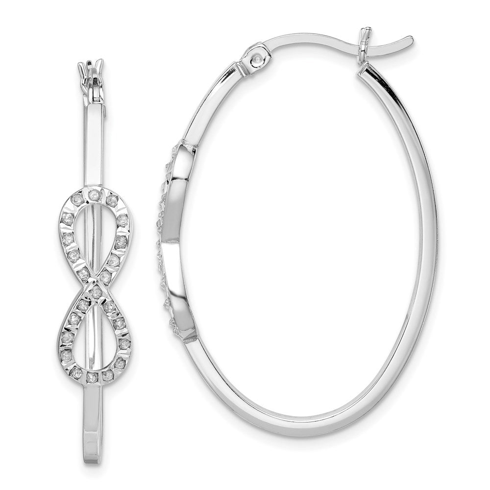 Aurum Diamond Fascination Diamond Mystique Sterling Silver Platinum-plated Diamond Infinity Hoop Earrings
