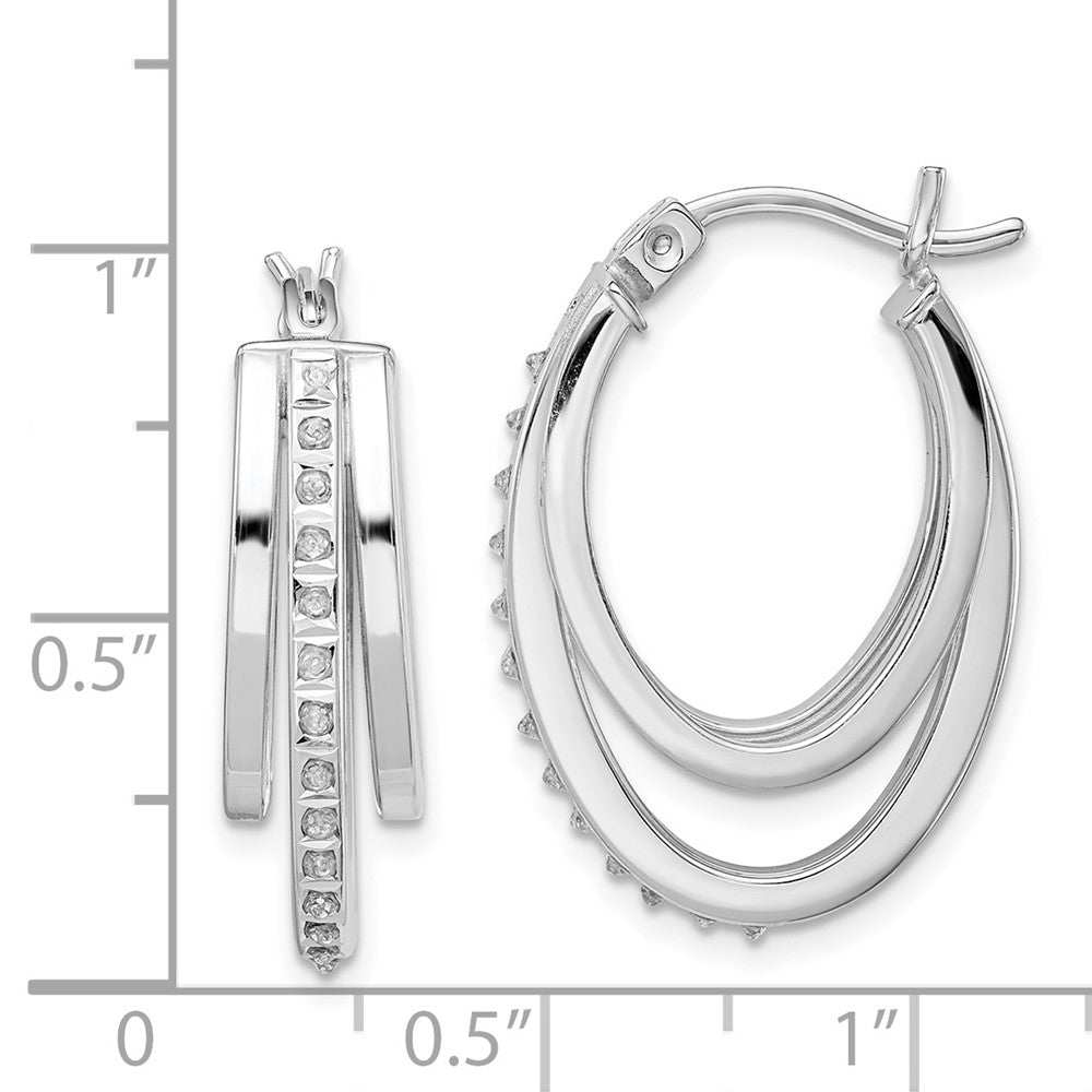 Aurum Diamond Fascination Diamond Mystique Sterling Silver Platinum-plated Diamond Multi Hoop Earrings