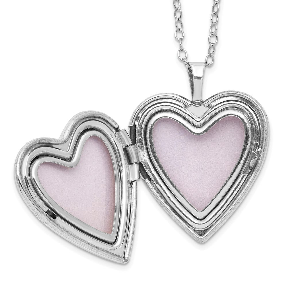 Lustrous Comet Subtle Nova Diamond Fascination Diamond Mystique Sterling Silver Platinum-plated Diamond Heart Locket