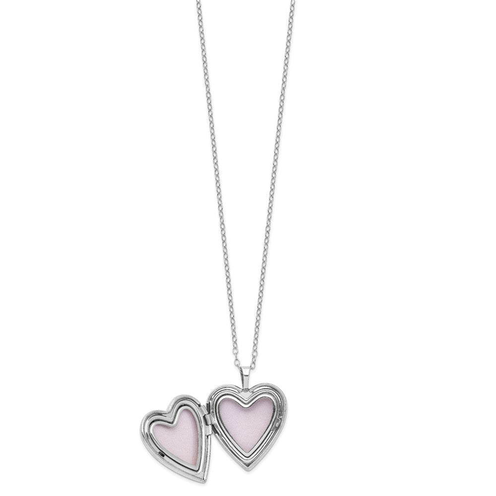 Lustrous Comet Subtle Nova Diamond Fascination Diamond Mystique Sterling Silver Platinum-plated Diamond Heart Locket