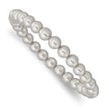 Evelisse Majestik 7-8mm Grey Imitation Shell Pearl Stretch Bracelet