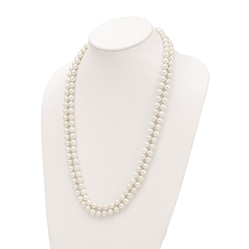 Gleaming Brook Majestik 8-9mm White Imitation Shell Pearl Hand-knotted Endless Slip-on Necklace