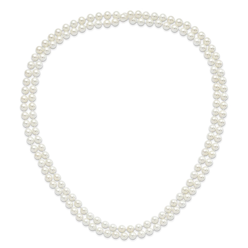Gleaming Brook Majestik 8-9mm White Imitation Shell Pearl Hand-knotted Endless Slip-on Necklace