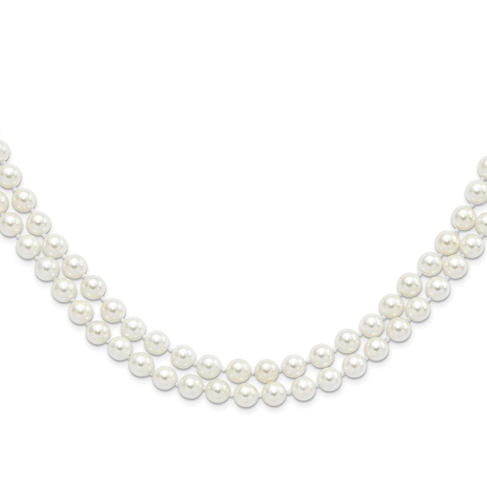 Gleaming Brook Majestik 8-9mm White Imitation Shell Pearl Hand-knotted Endless Slip-on Necklace