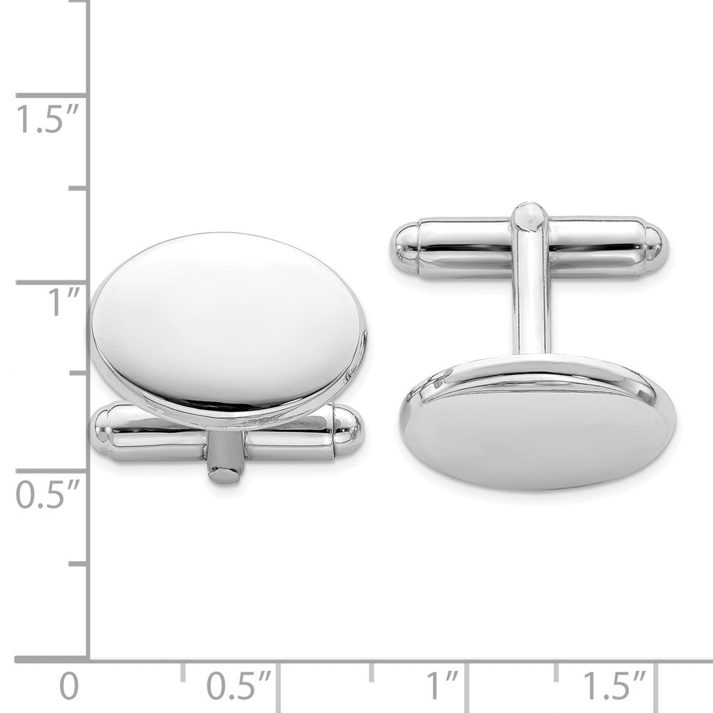 Ophira Sterling Silver Rhodium Plated Oval Cuff Links
