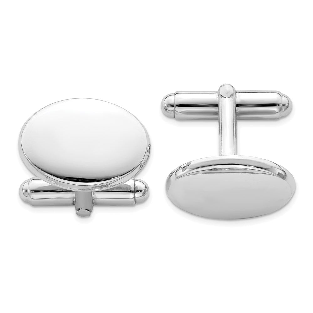 Ophira Sterling Silver Rhodium Plated Oval Cuff Links