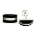 Seraph Sterling Silver Mother Of Pearl and Onyx Cufflinks