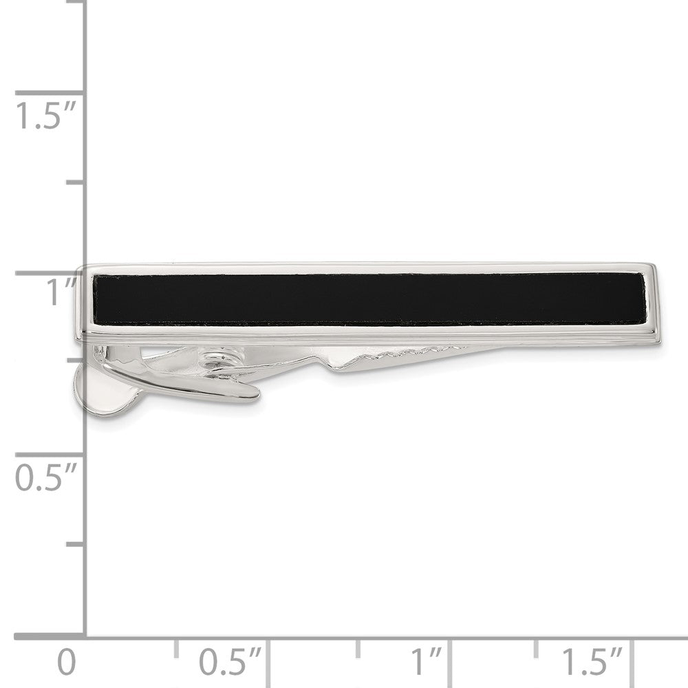 Caldera Sterling Silver Polished Onyx Tie Bar