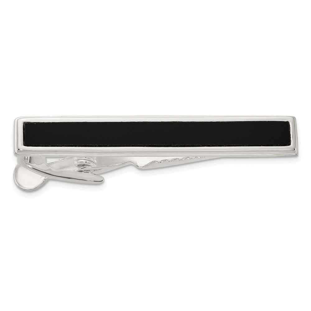 Caldera Sterling Silver Polished Onyx Tie Bar