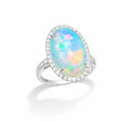 White Gold and Opal Diamond Ring