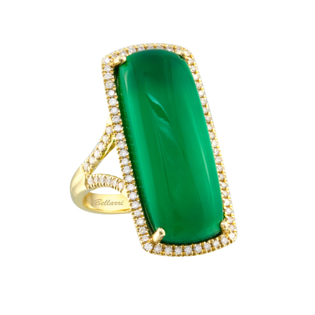 14 kt Yellow Gold Bellarri Green Onyx Ring