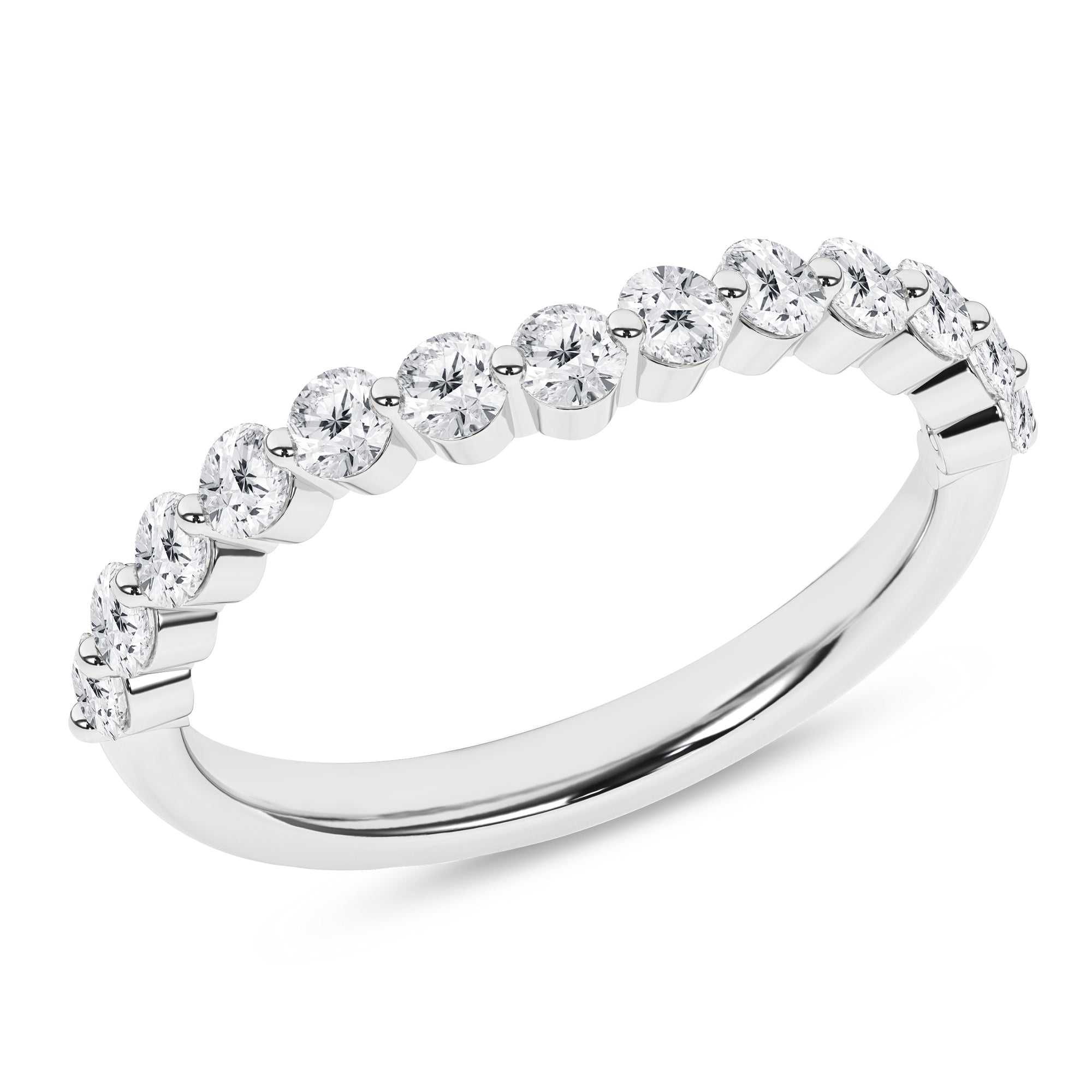 Single Shared-Prong Matching Wedding Band (Round)