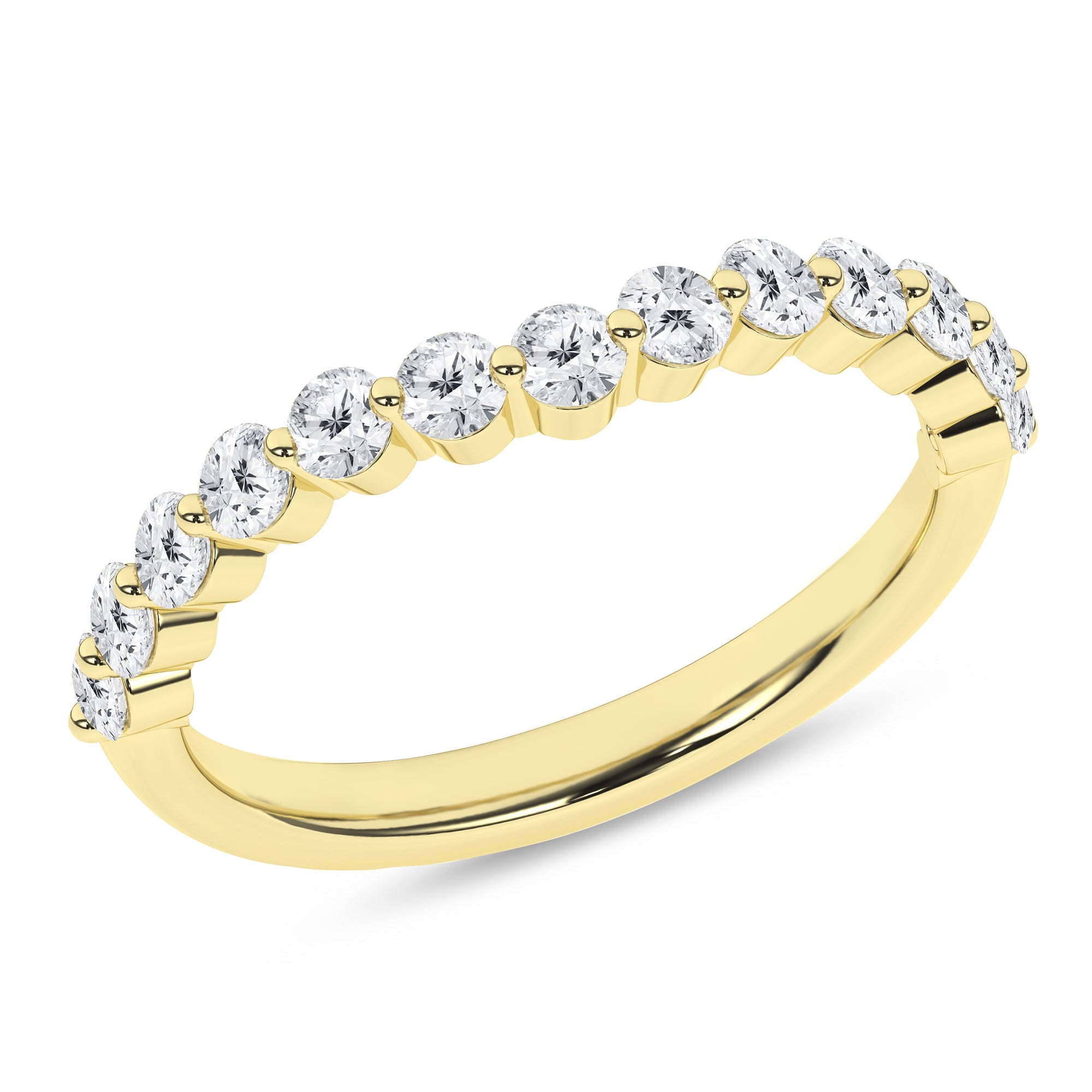 Single Shared-Prong Matching Wedding Band (Round)
