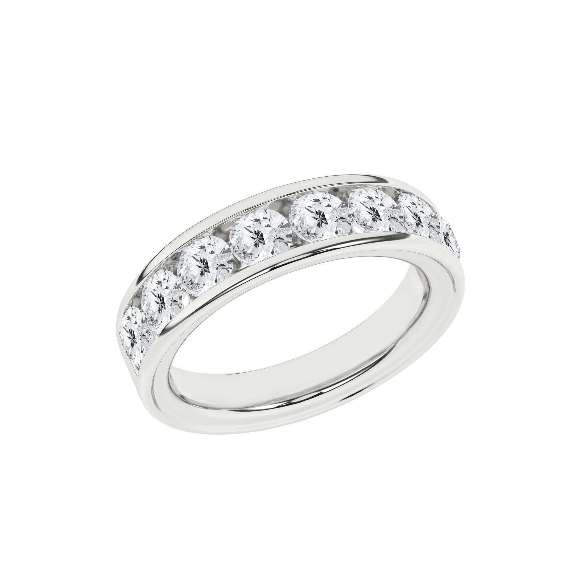 Channel Set Wedding Band (Round)