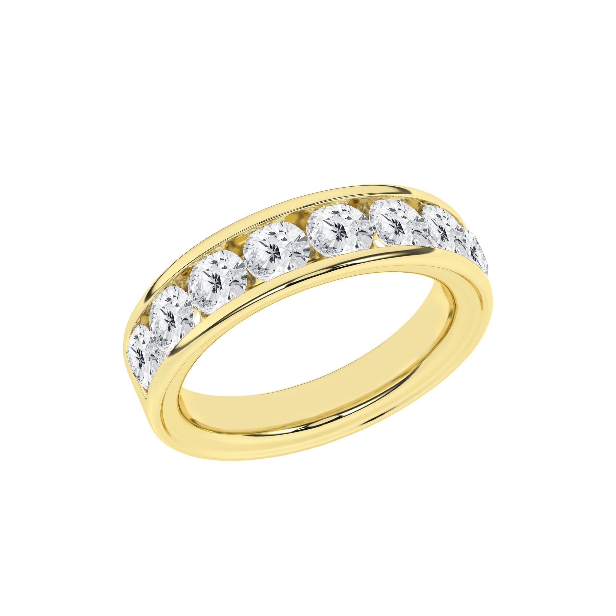 Channel Set Wedding Band (Round)