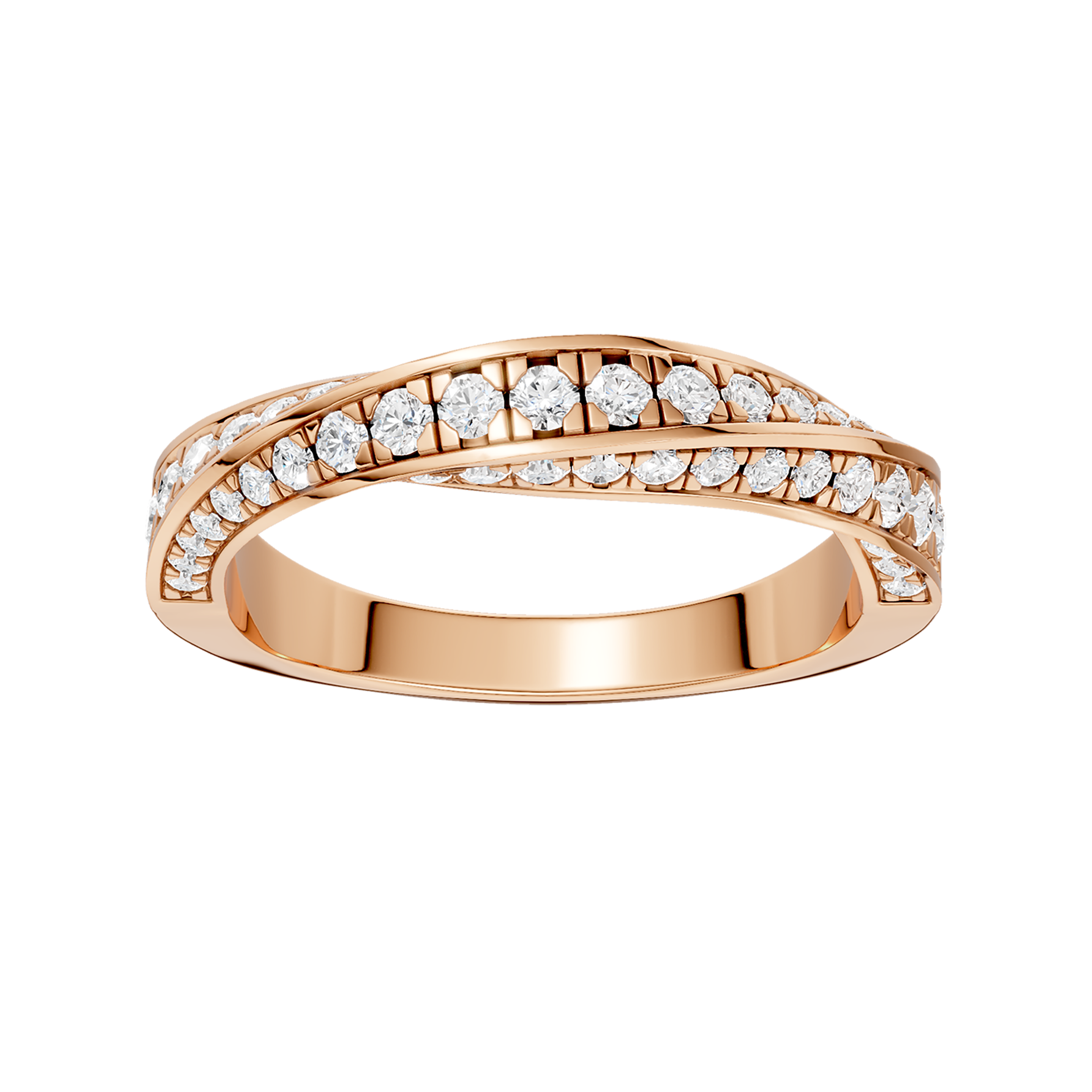 Spiral Pave Diamond Band