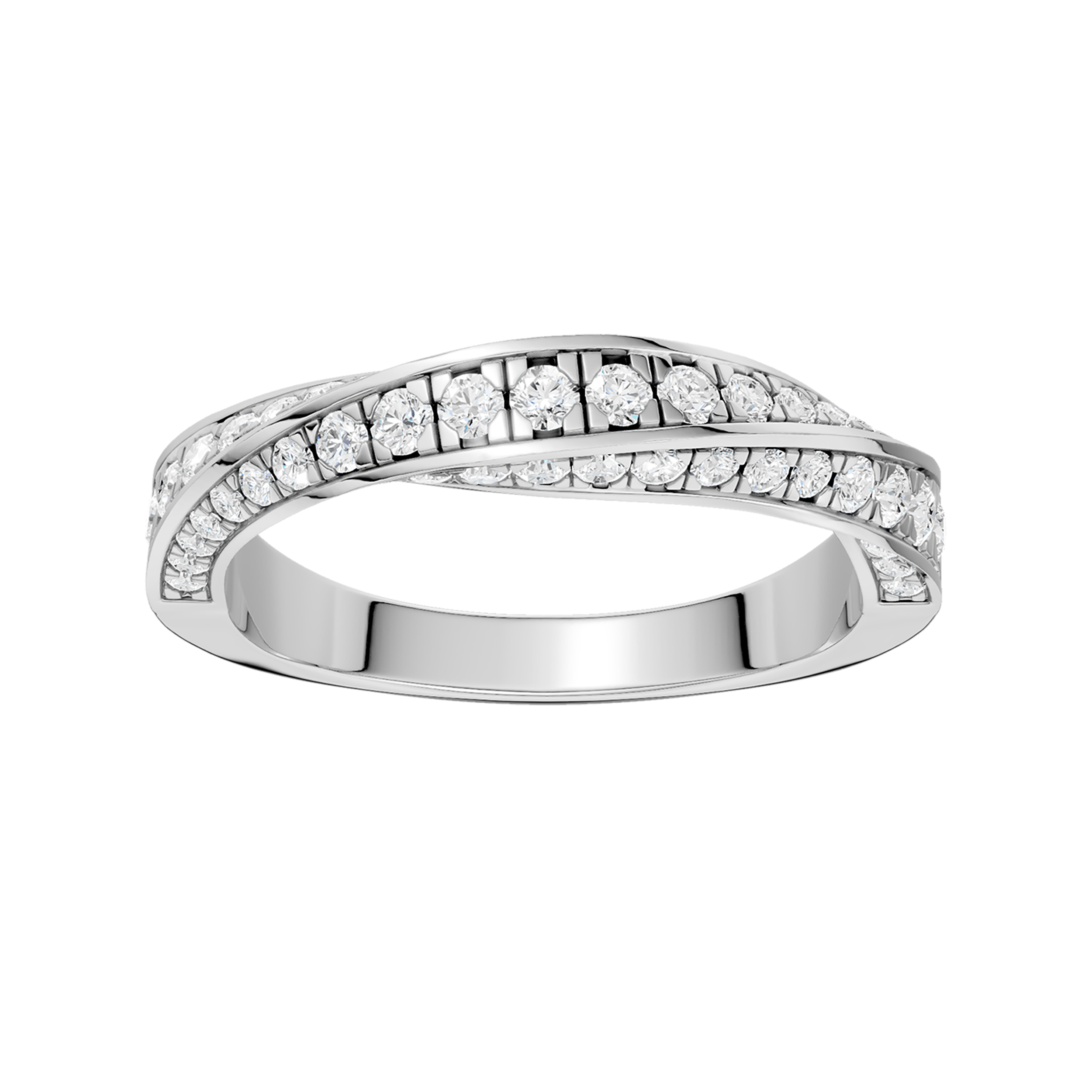 Spiral Pave Diamond Band