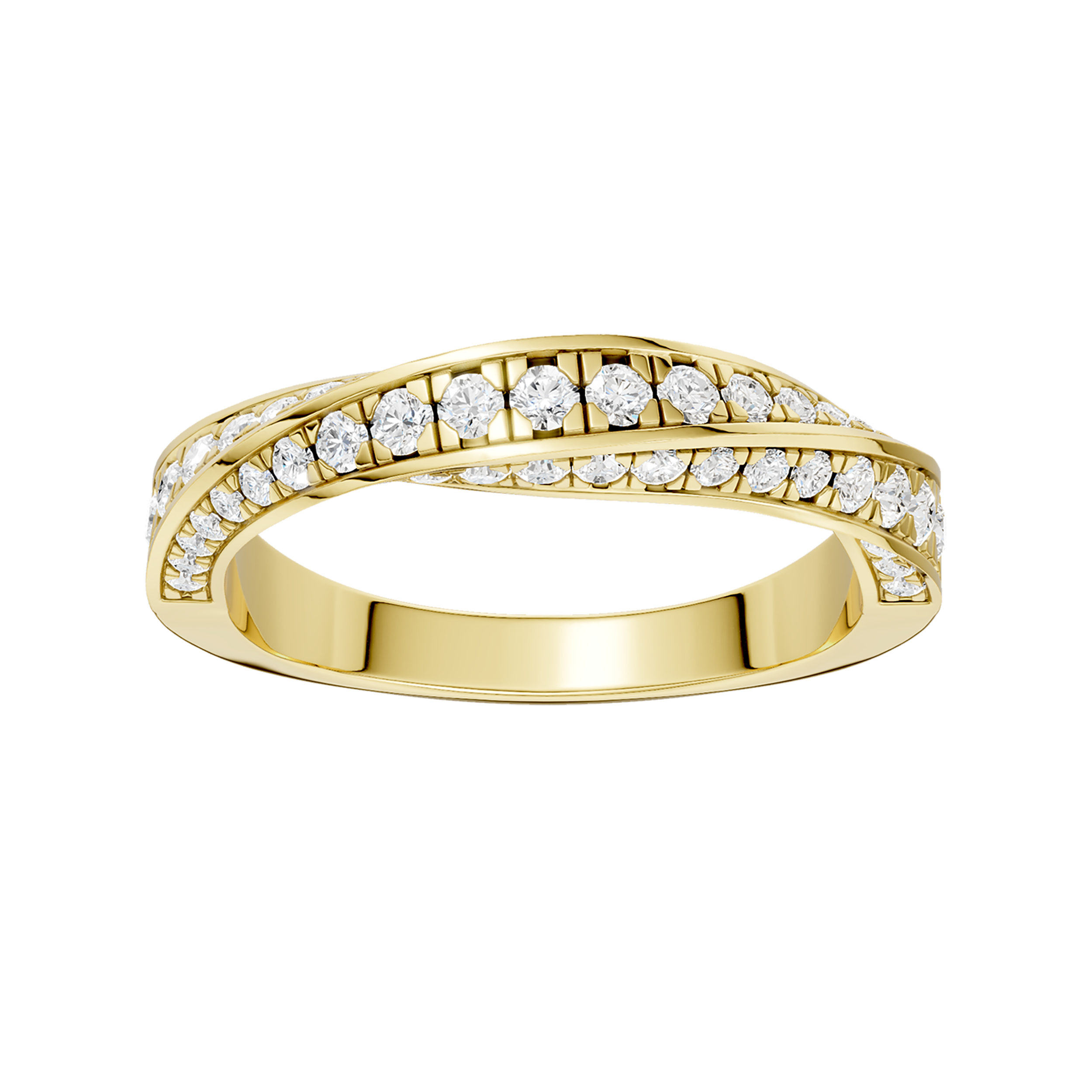 Spiral Pave Diamond Band