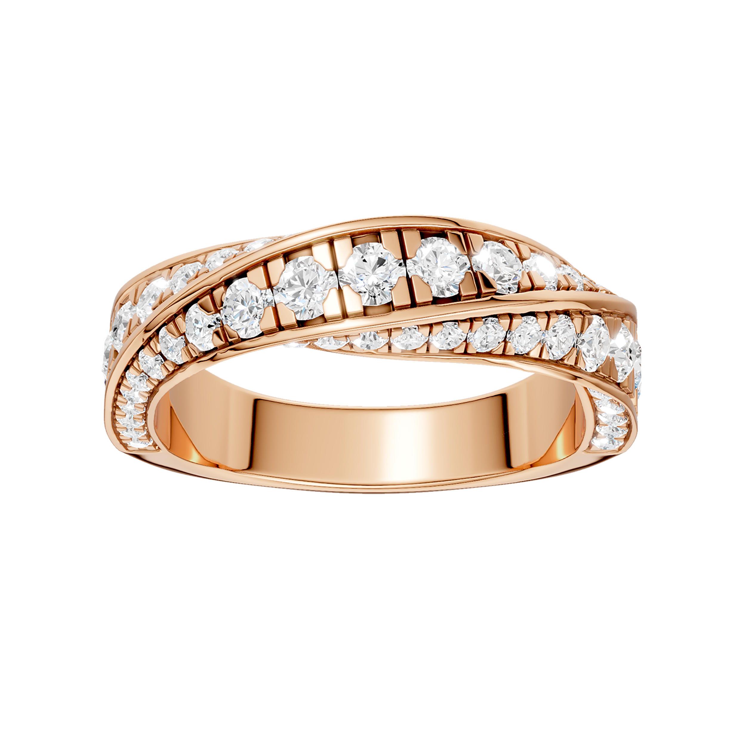 Spiral Pave Diamond Band