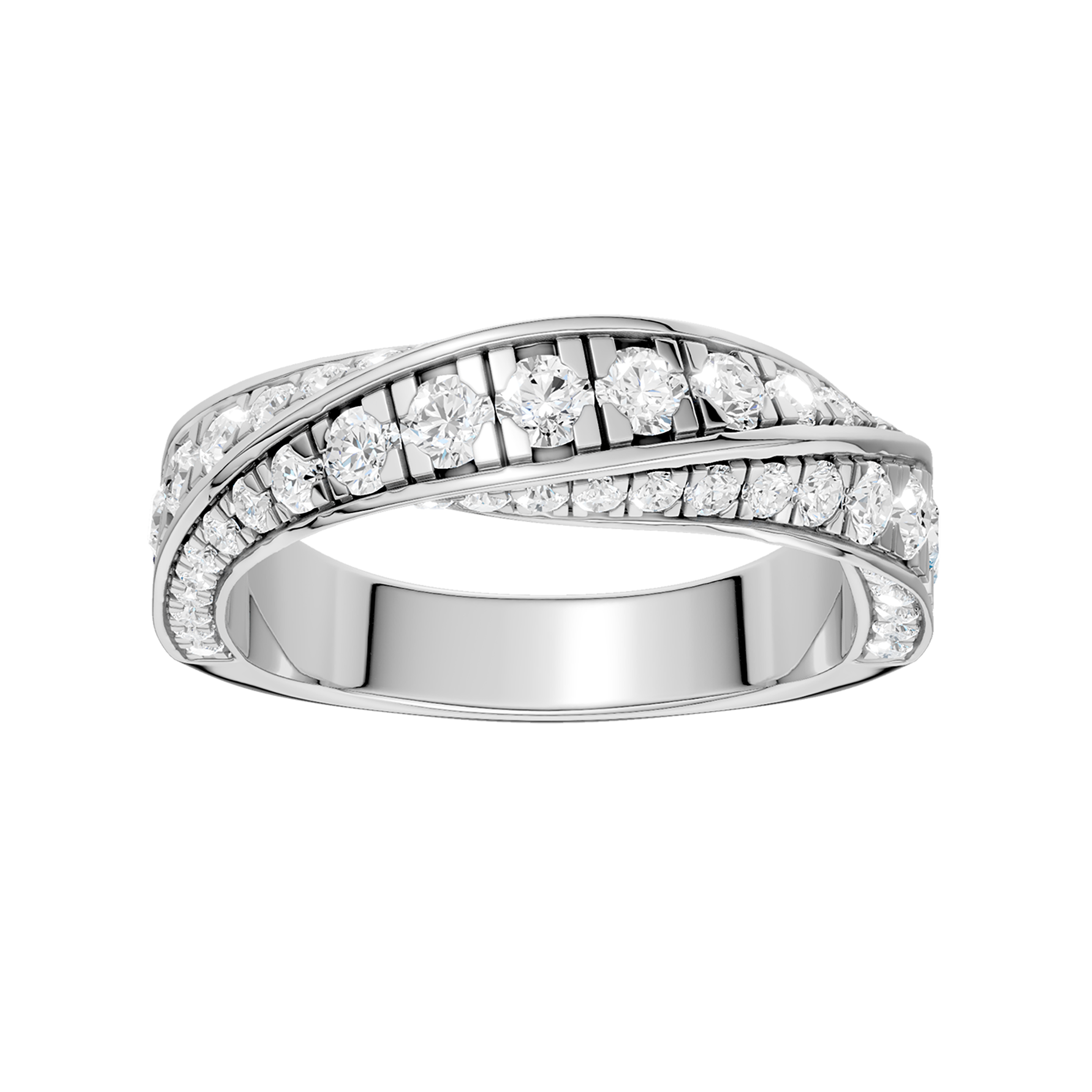 Spiral Pave Diamond Band