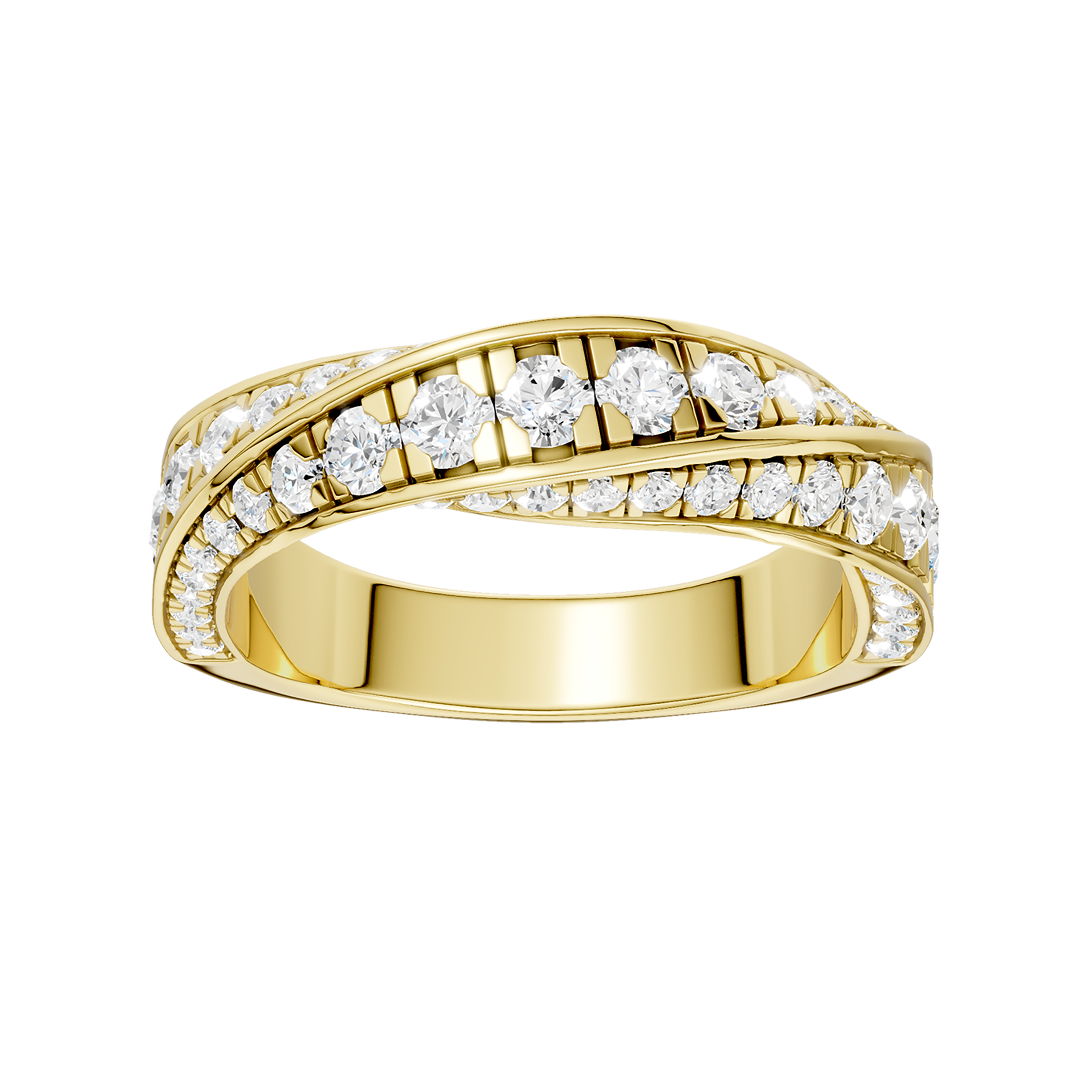 Spiral Pave Diamond Band