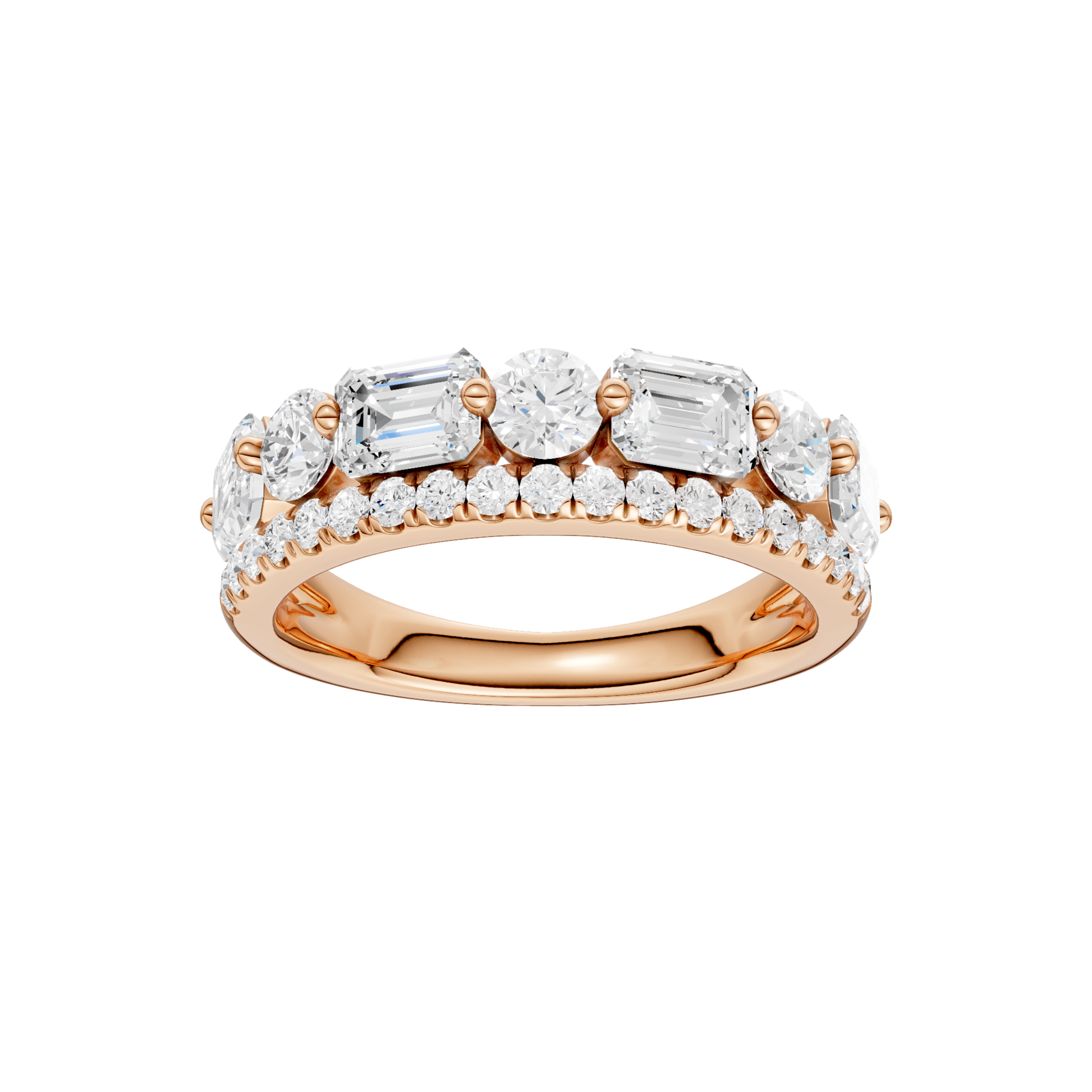 Stackable Ring(Round; Emerald)