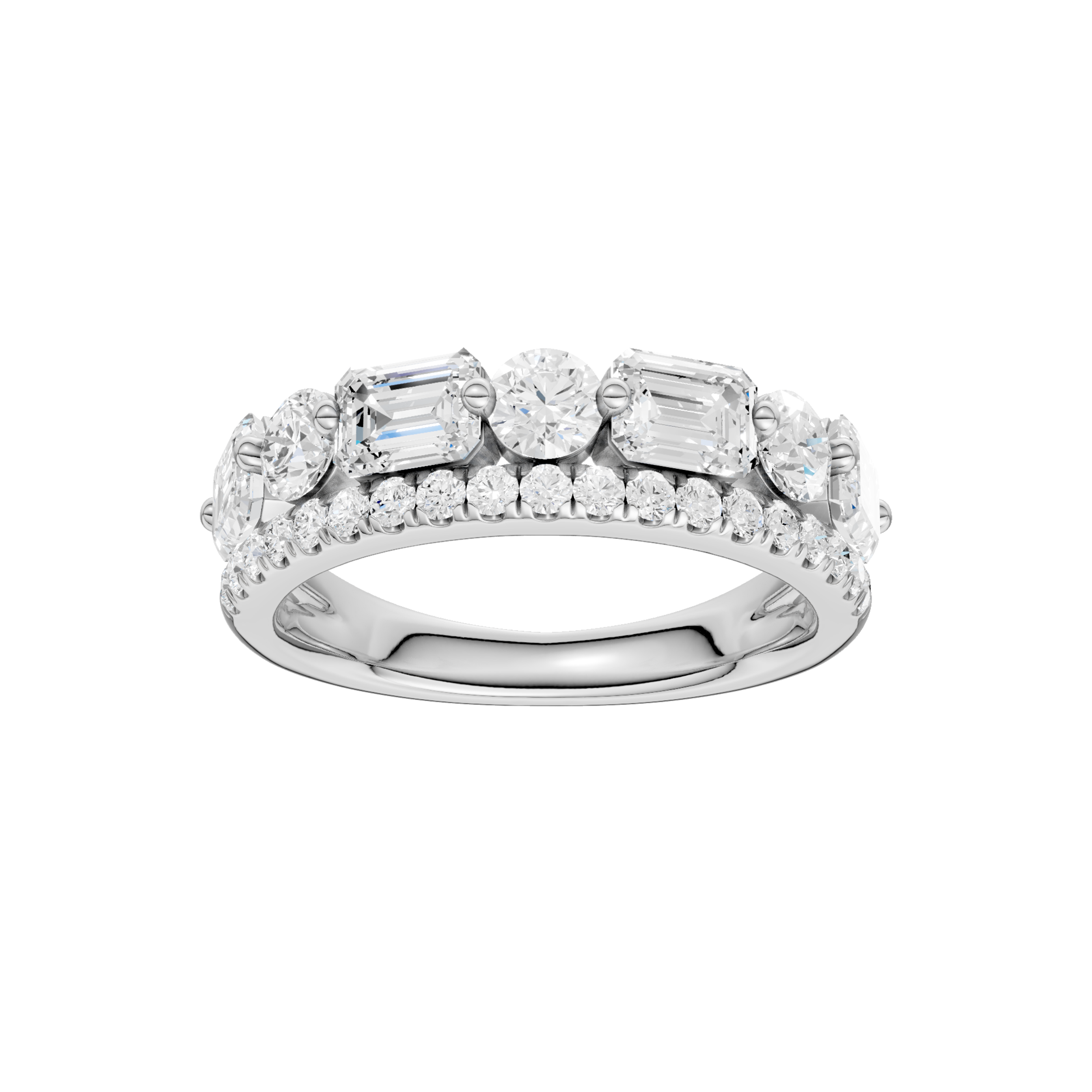 Stackable Ring(Round; Emerald)