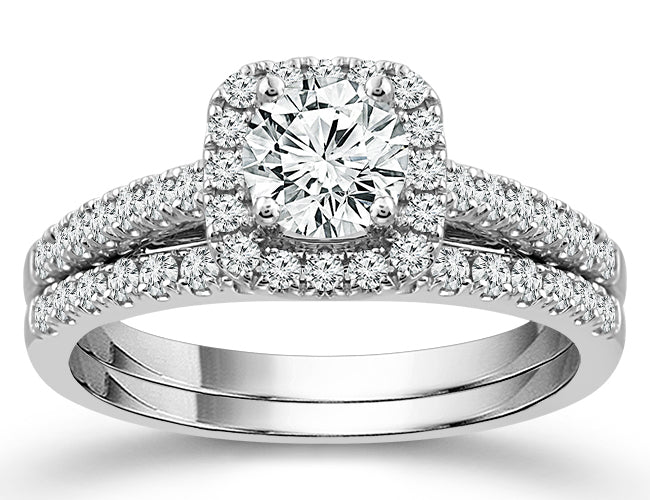 14k White Gold Bridal Set