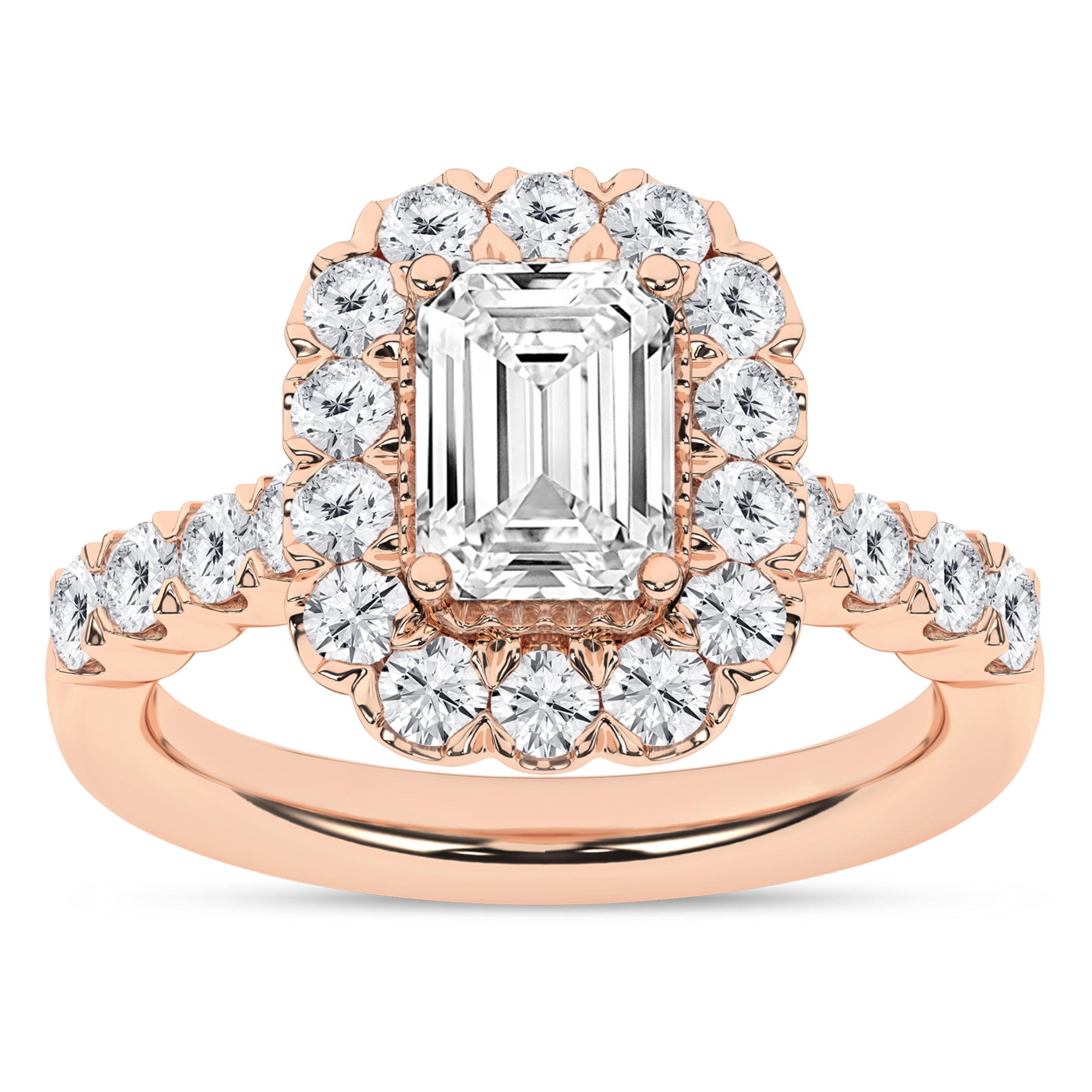 Elegant Halo Ring (Emerald)