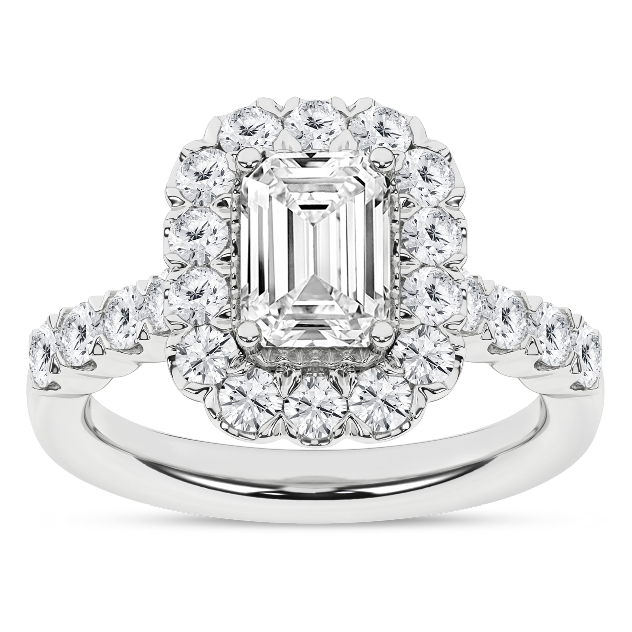 Elegant Halo Ring (Emerald)