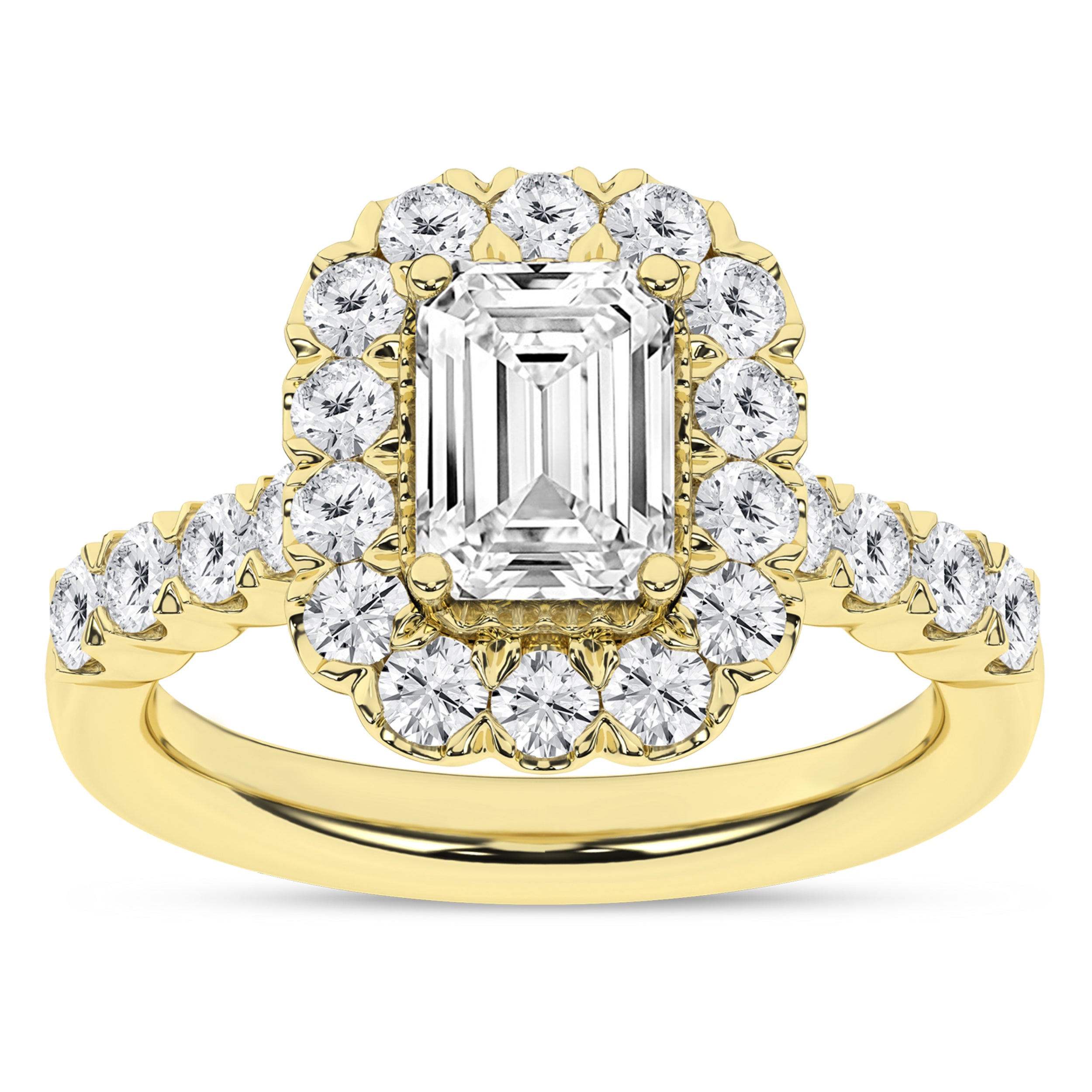 Elegant Halo Ring (Emerald)