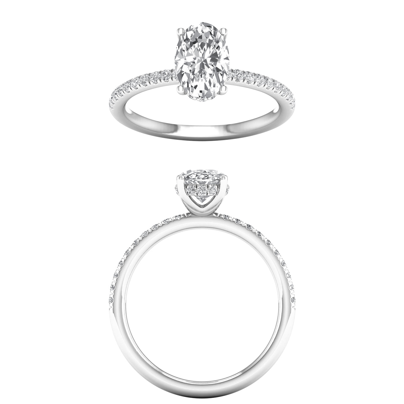 Hidden Halo Engagement Ring (Oval)