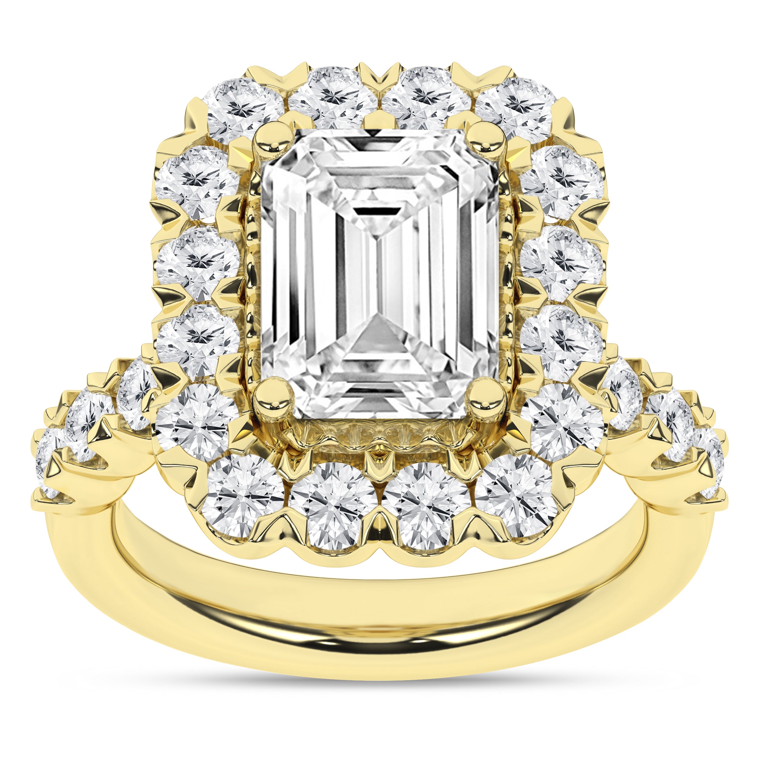 Elegant Halo Ring (Emerald)