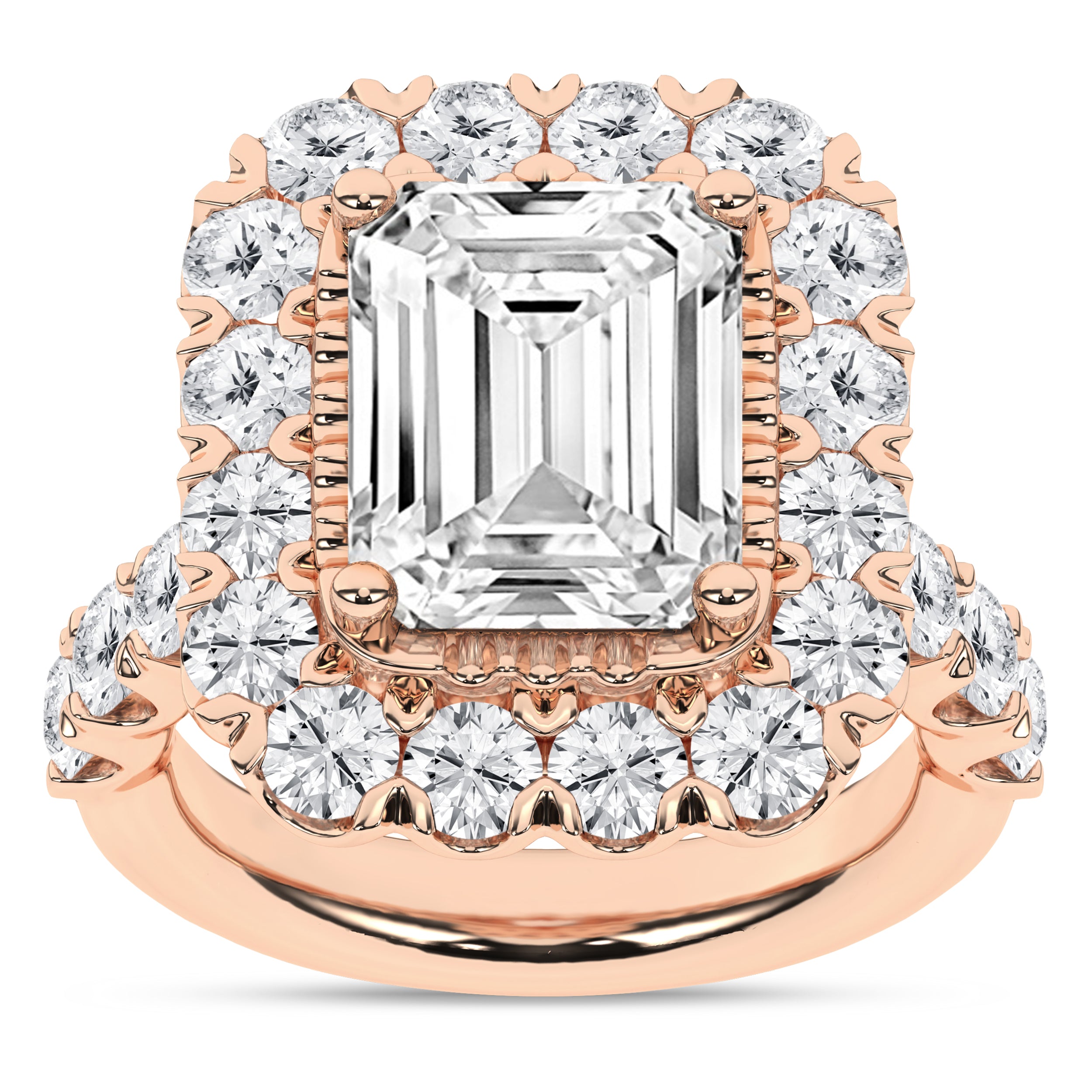 Elegant Halo Ring (Emerald)