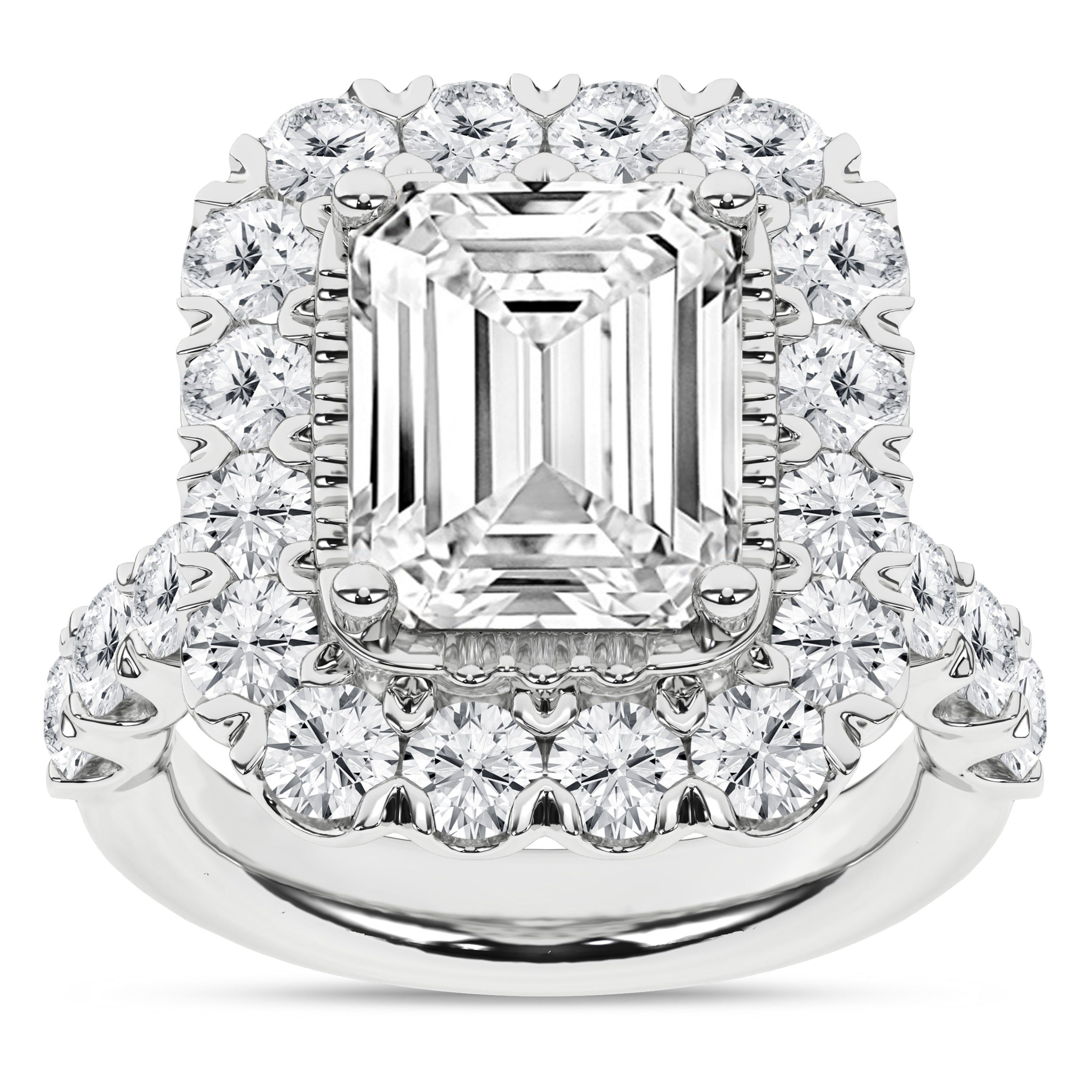 Elegant Halo Ring (Emerald)
