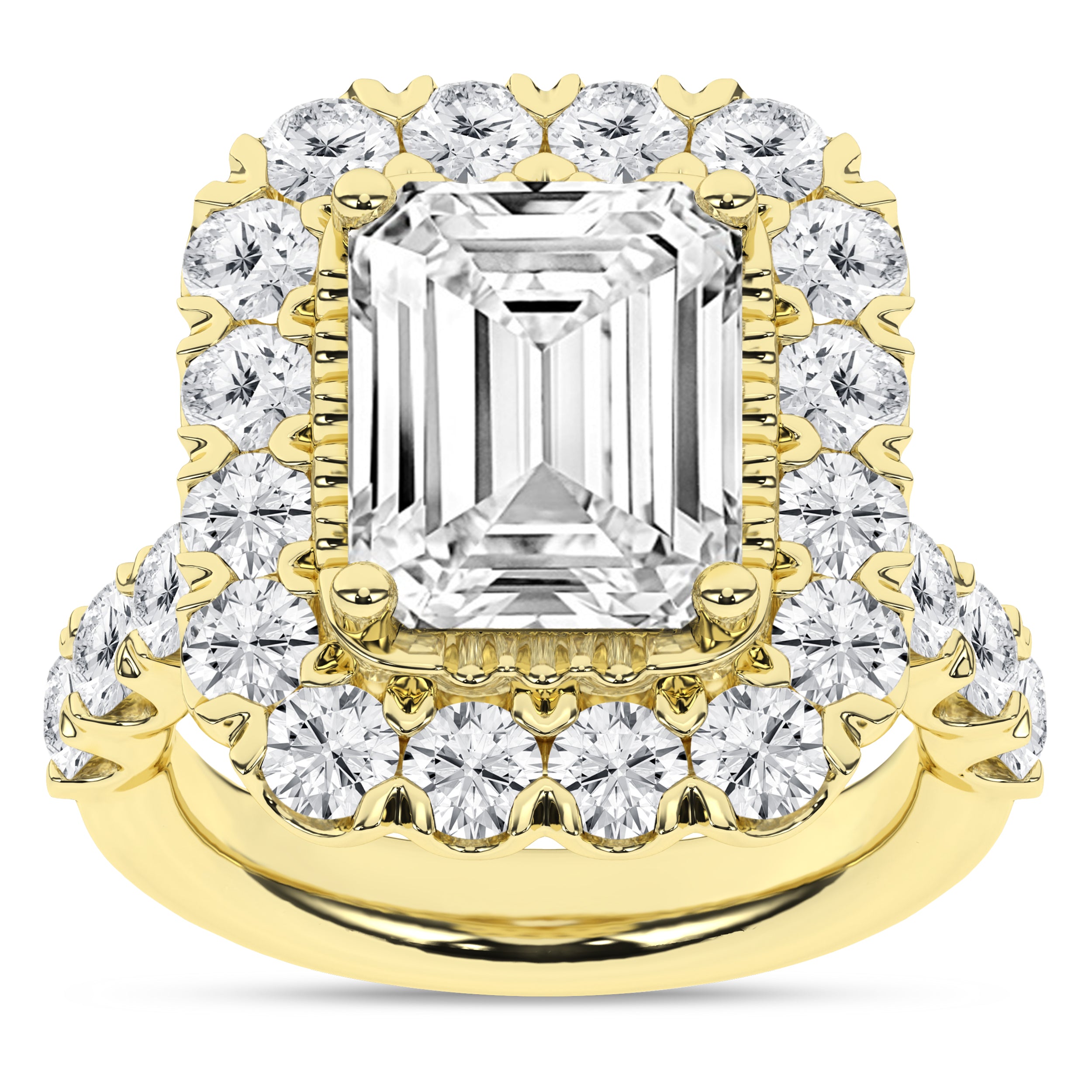 Elegant Halo Ring (Emerald)