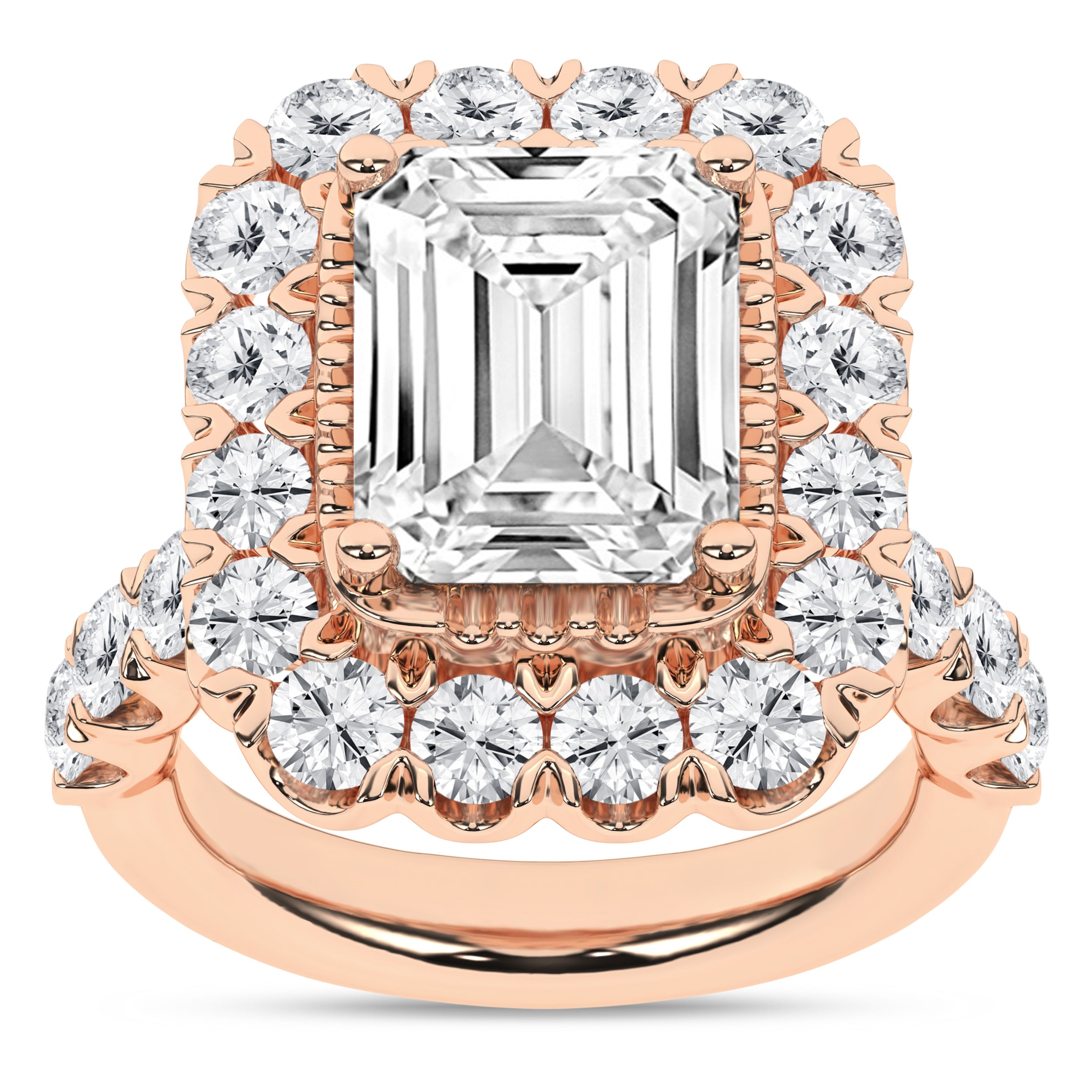 Elegant Halo Ring (Emerald)