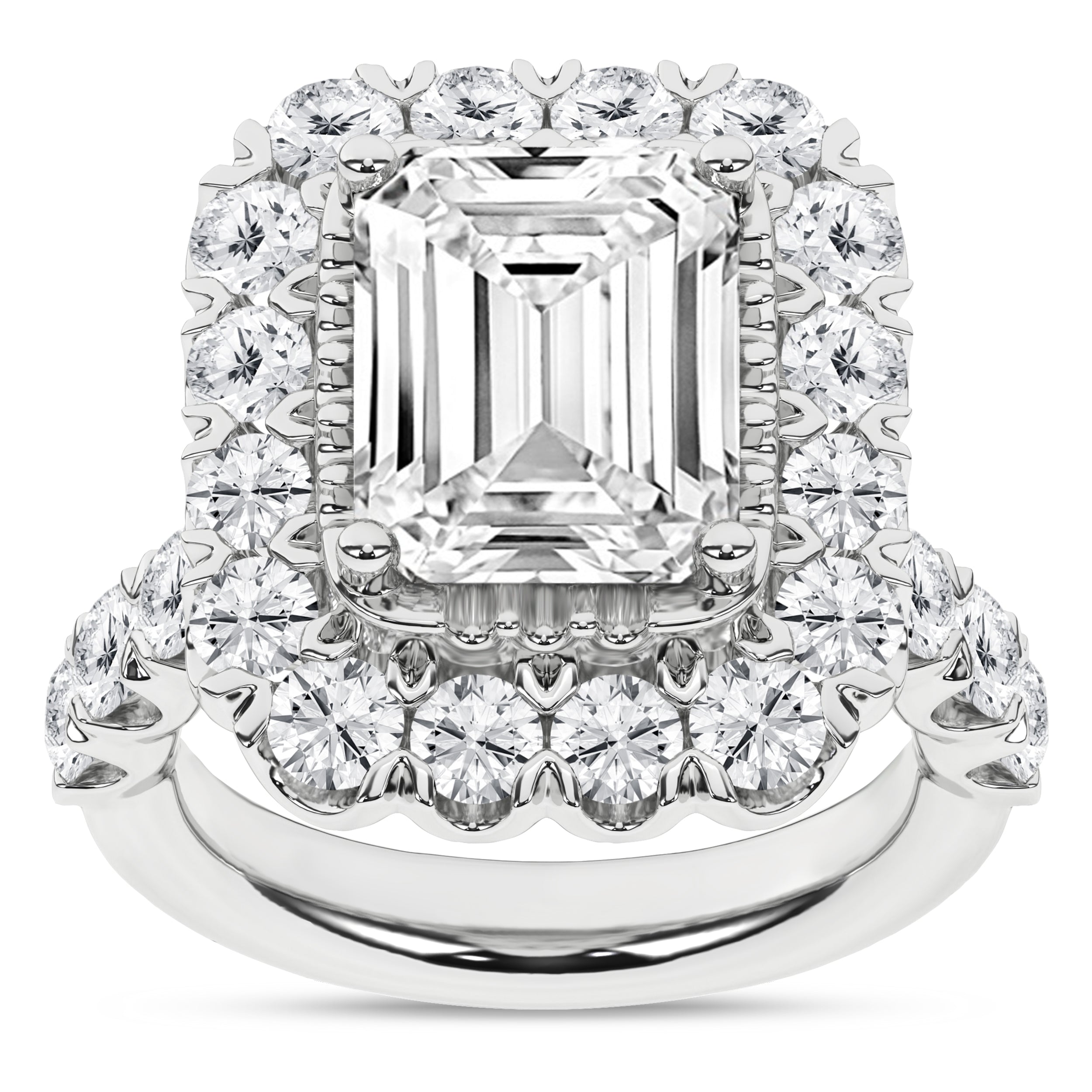 Elegant Halo Ring (Emerald)