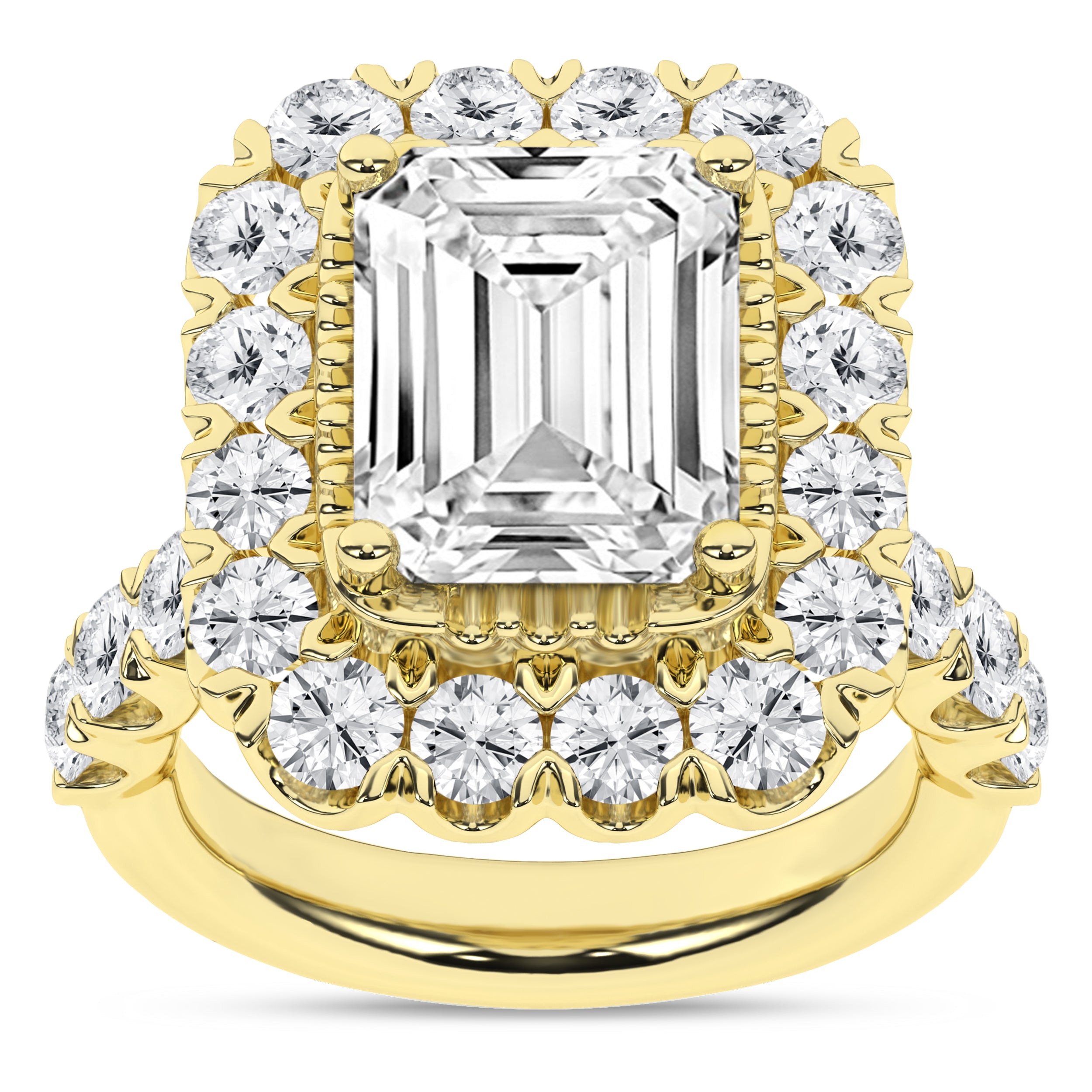 Elegant Halo Ring (Emerald)