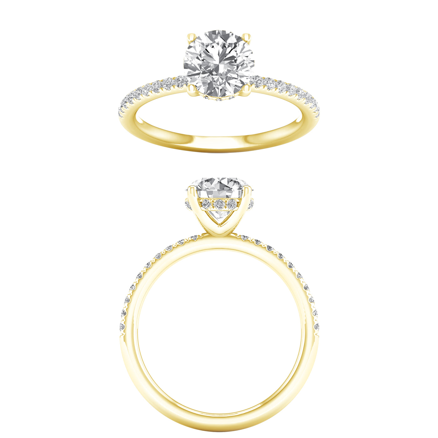 Hidden Halo Engagement Ring (Round)