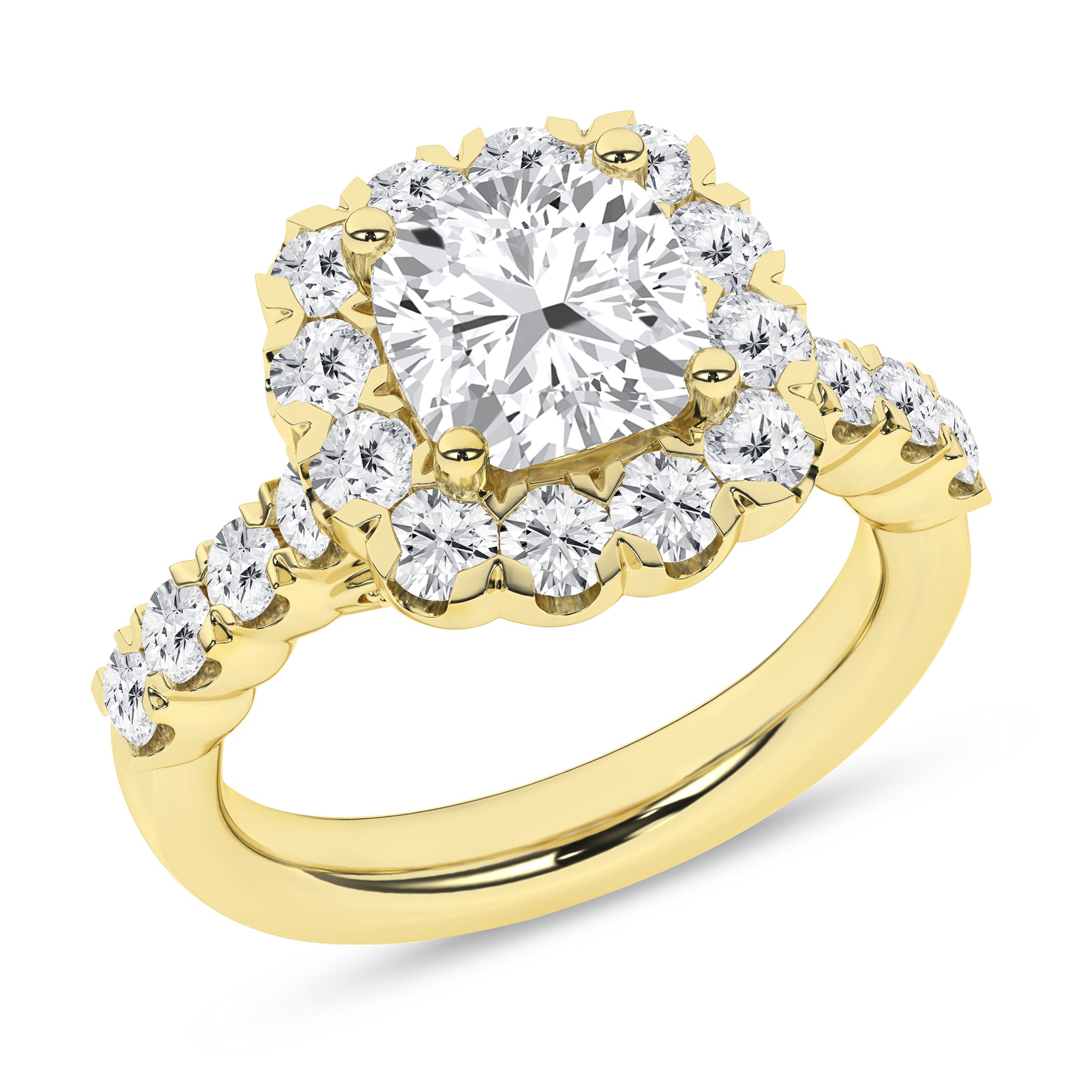 Elegant Halo Ring (Cushion)