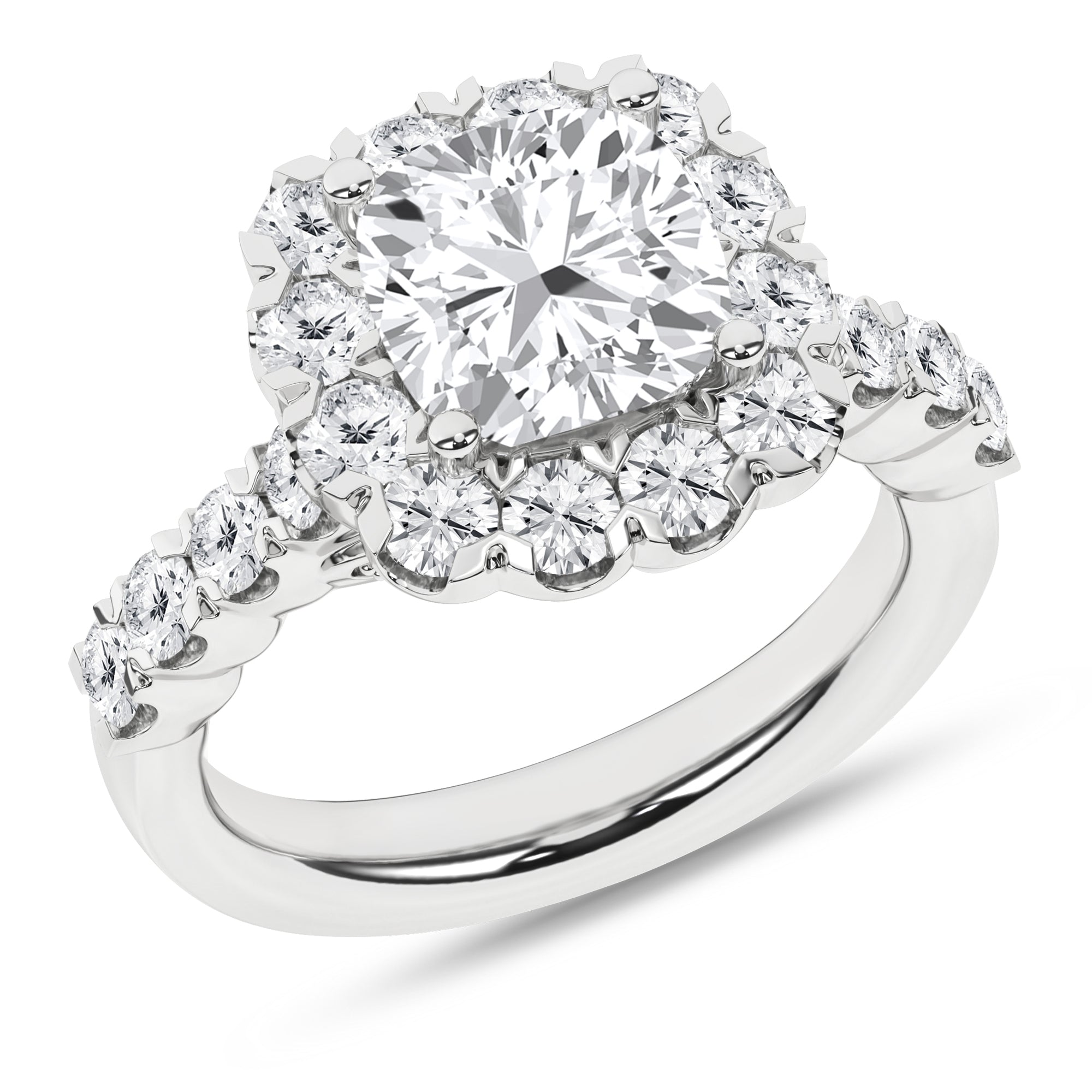 Elegant Halo Ring (Cushion)