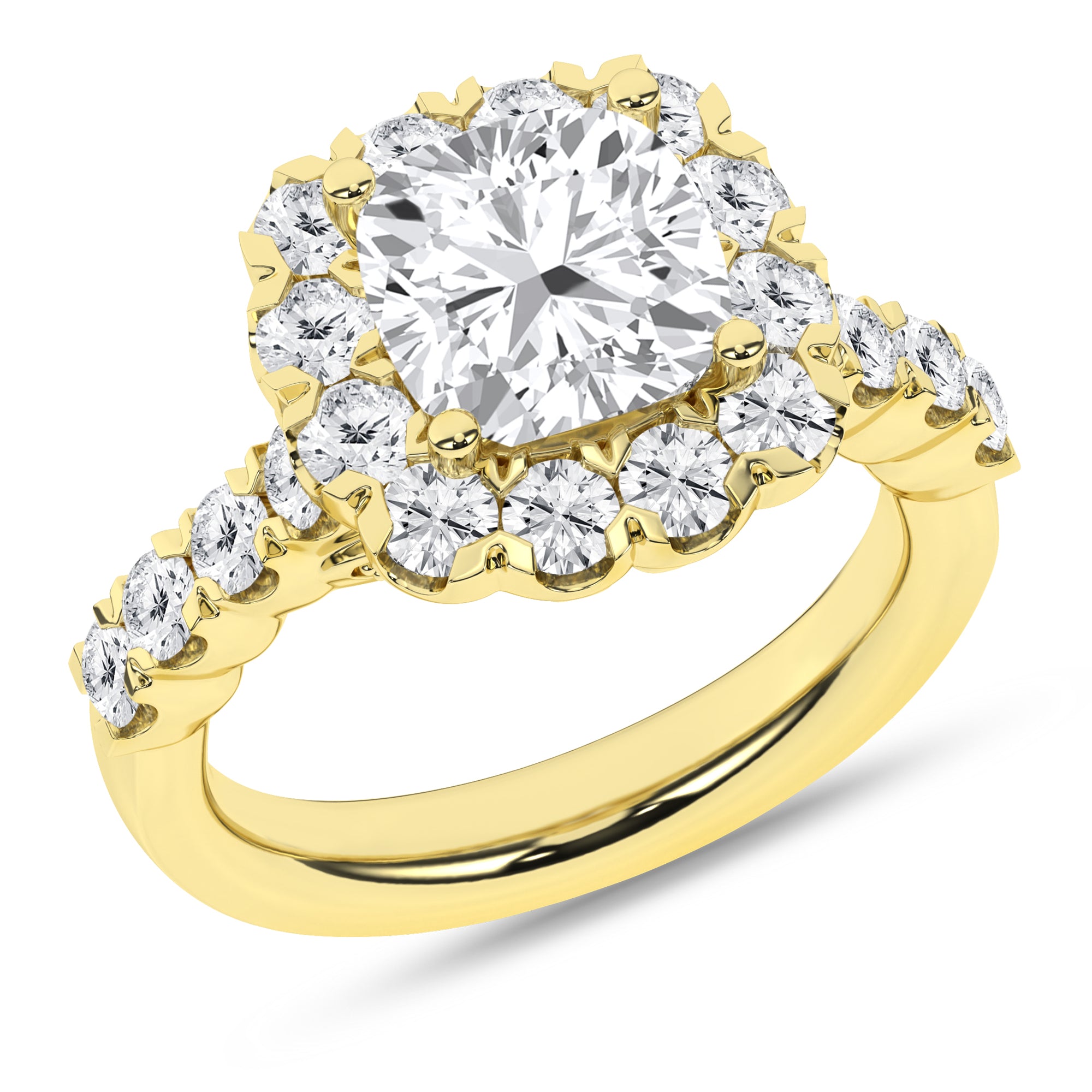 Elegant Halo Ring (Cushion)